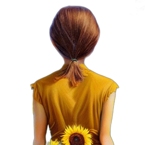 dress, flower, hair, jacket transparent PNG cut-out