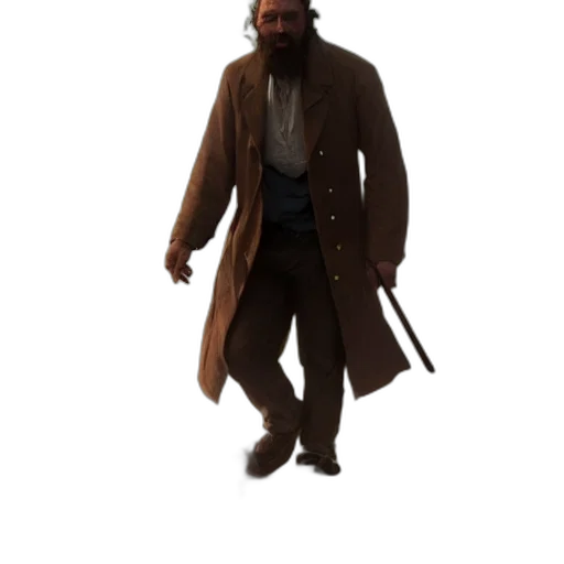 jacket, staff, weapon, creature transparent PNG cut-out