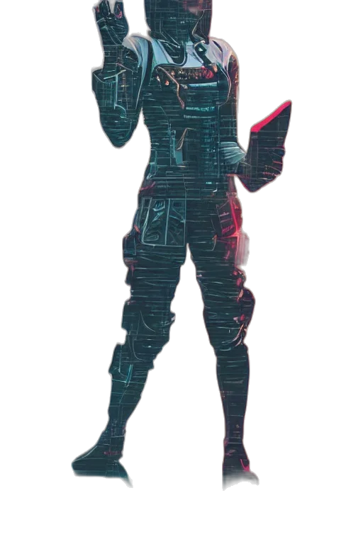 robot, staff, weapon, jacket transparent PNG cut-out