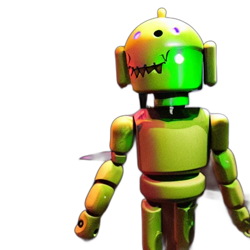 robot, staff, weapon, 3d render transparent PNG cut-out