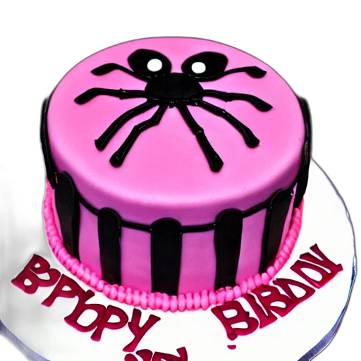 3d render, spider, birthday, cake transparent PNG cut-out