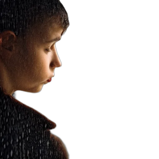 face, jacket, hair, umbrella transparent PNG cut-out