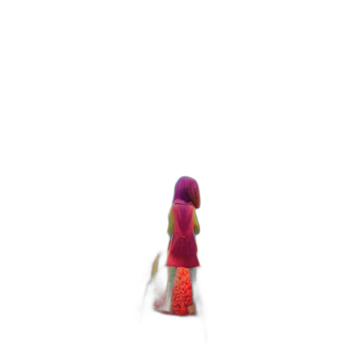 dress, umbrella, staff, hair transparent PNG cut-out