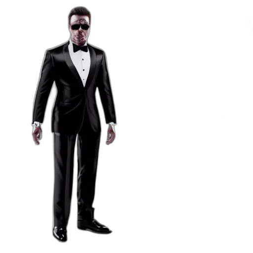 3d render, concept art, terminator, wearing transparent PNG cut-out