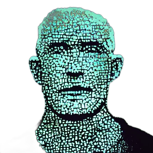 face, mask, robot, pixel art transparent PNG cut-out