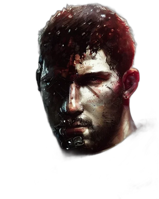 face, concept art, photorealistic, comic book art transparent PNG cut-out