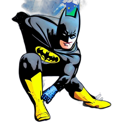 comic book art, concept art, cartoon, batman transparent PNG cut-out