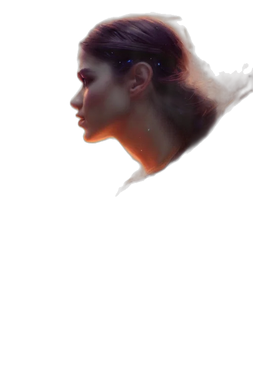 face, hair, mask, creature transparent PNG cut-out