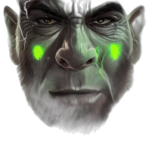 face, mask, creature, staff transparent PNG cut-out