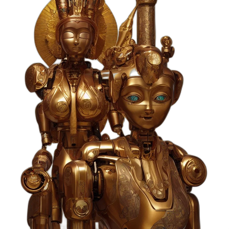 crown, jewelry, robot, staff transparent PNG cut-out