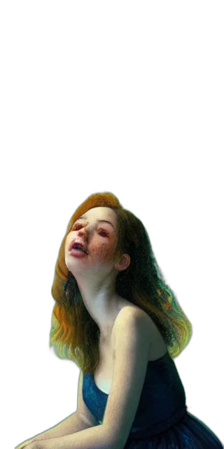 hair, face, dress, creature transparent PNG cut-out