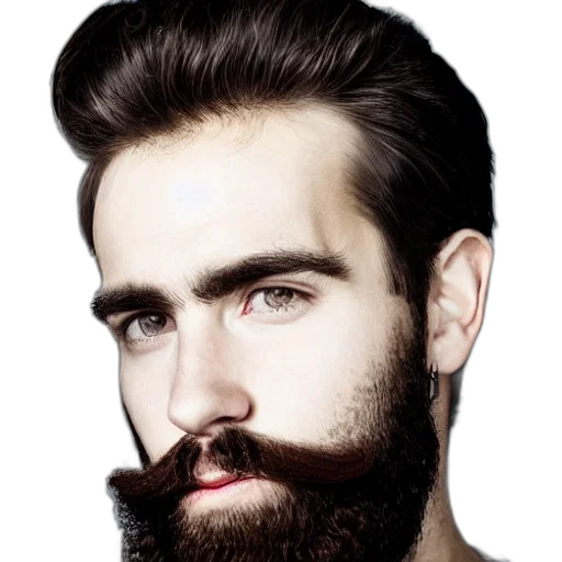 hair, face, photorealistic, cartoon transparent PNG cut-out