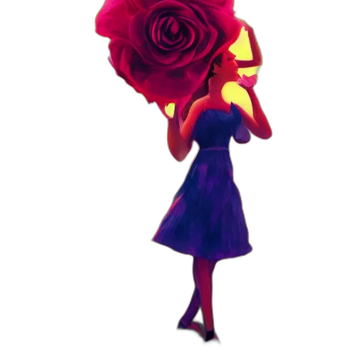 flower, dress, crown, staff transparent PNG cut-out