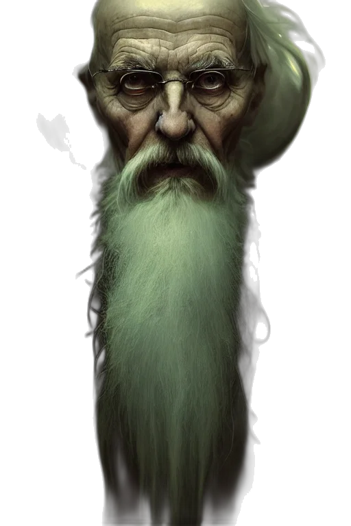 creature, face, staff, hat transparent PNG cut-out