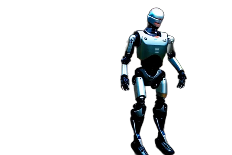 robot, 3d render, concept art, cyberpunk transparent PNG cut-out