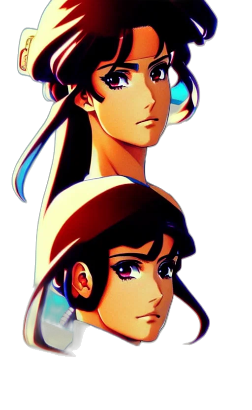 anime, vaporwave, concept art, pixel art transparent PNG cut-out