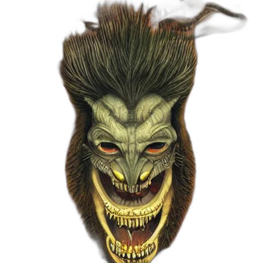 mask, creature, face, hair transparent PNG cut-out