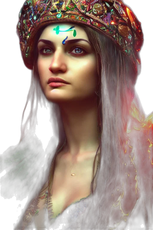 face, crown, jewelry, fantasy art transparent PNG cut-out
