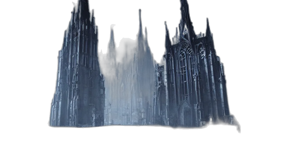 building, concept art, fantasy art, 3d render transparent PNG cut-out