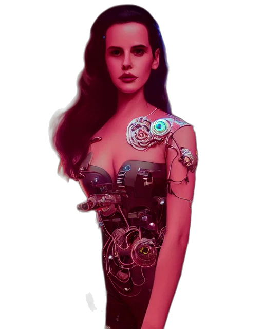 robot, dress, jewelry, cyberpunk transparent PNG cut-out