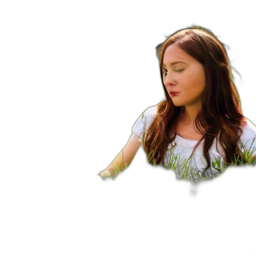 hair, face, dress, photorealistic transparent PNG cut-out