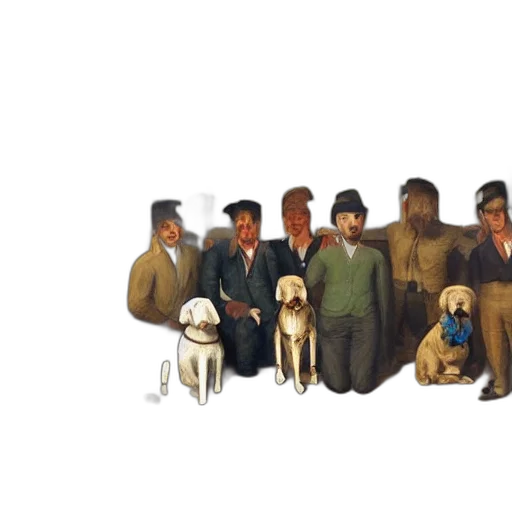 concept art, pixel art, dog, holding transparent PNG cut-out