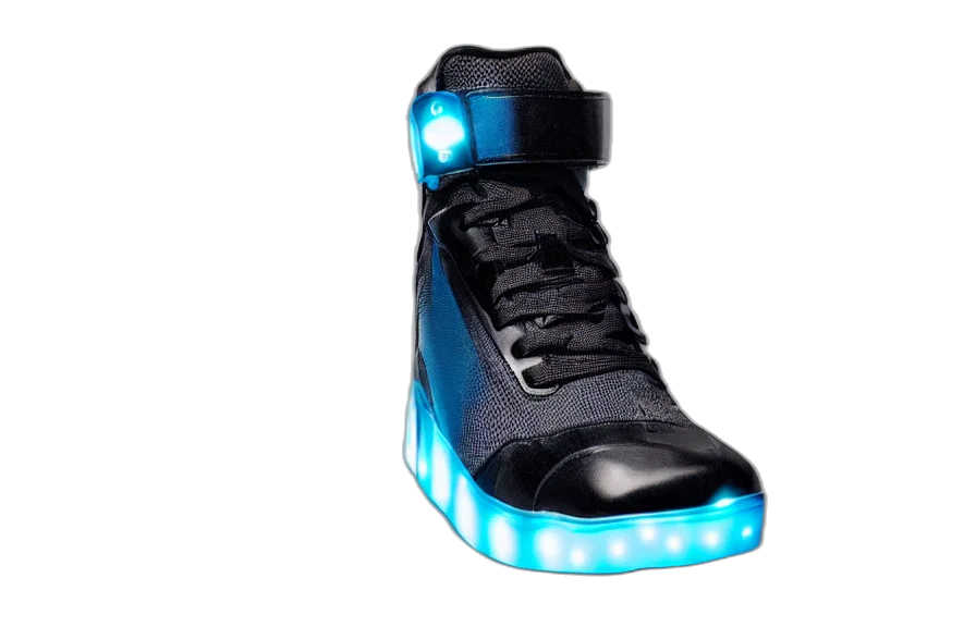 shoes, 3d render, cyberpunk, neon lights transparent PNG cut-out