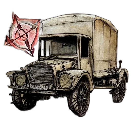 car, concept art, photorealistic, watercolor transparent PNG cut-out