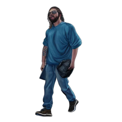 jacket, shoes, staff, creature transparent PNG cut-out