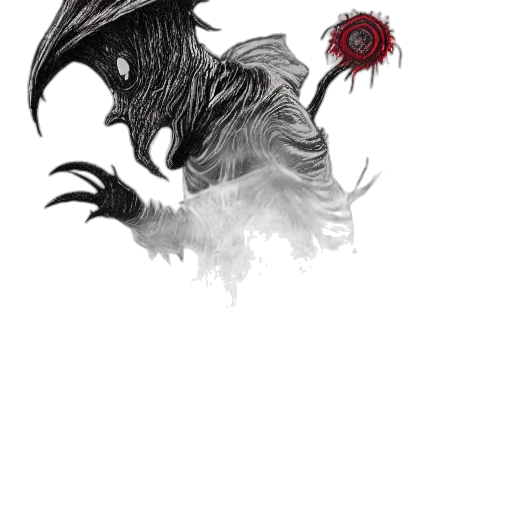 dragon, creature, mask, staff transparent PNG cut-out