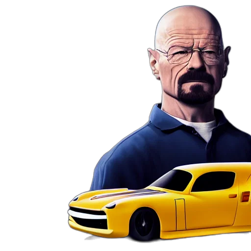 car, concept art, cartoon, photorealistic transparent PNG cut-out