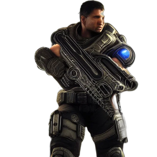 robot, weapon, concept art, 3d render transparent PNG cut-out