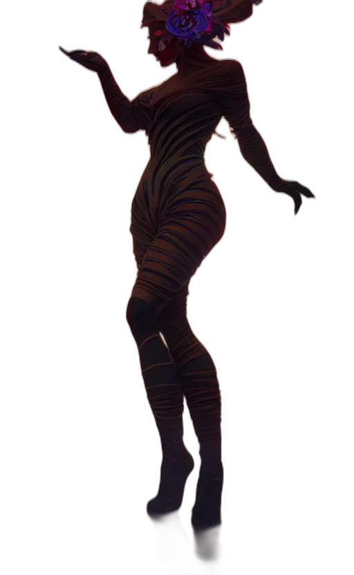 dress, creature, animal, staff transparent PNG cut-out