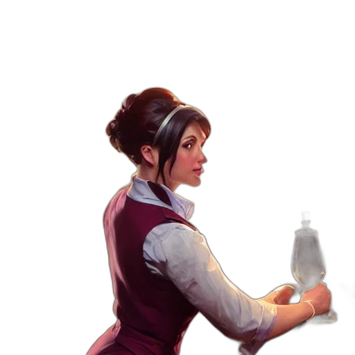 bottle, staff, weapon, dress transparent PNG cut-out