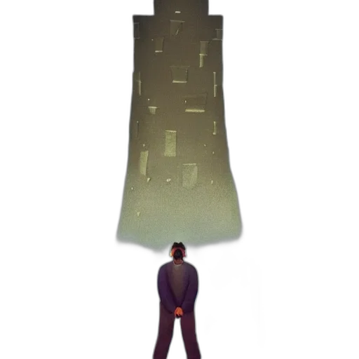 robot, jacket, building, staff transparent PNG cut-out