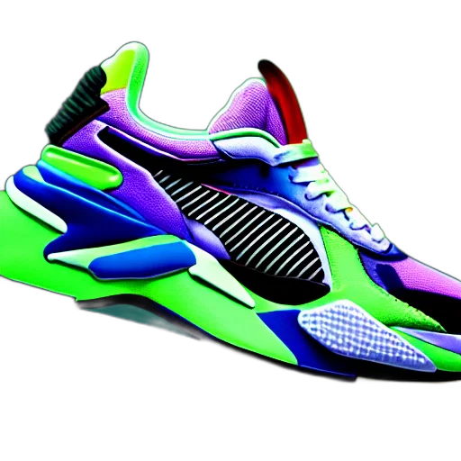 shoes, 3d render, vaporwave, cyberpunk transparent PNG cut-out