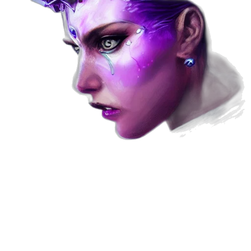 face, crown, cyberpunk, concept art transparent PNG cut-out