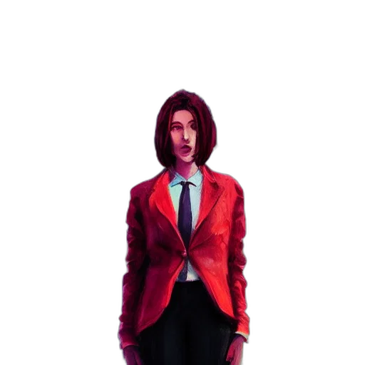 jacket, dress, face, staff transparent PNG cut-out