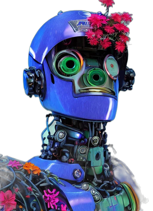 robot, face, mask, cyberpunk transparent PNG cut-out