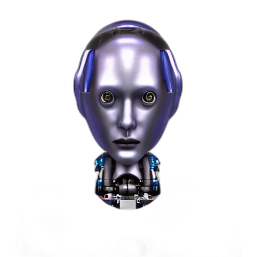robot, face, mask, 3d render transparent PNG cut-out