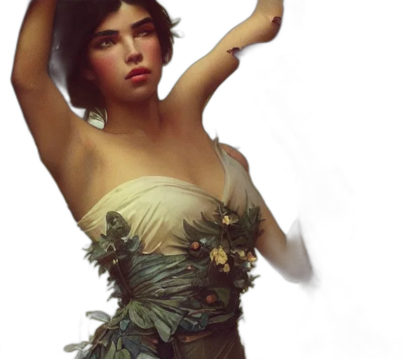 dress, crown, jewelry, fantasy art transparent PNG cut-out