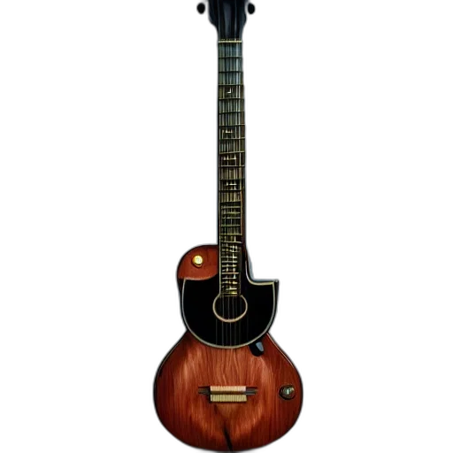 weapon, 3d render, photorealistic, guitar transparent PNG cut-out