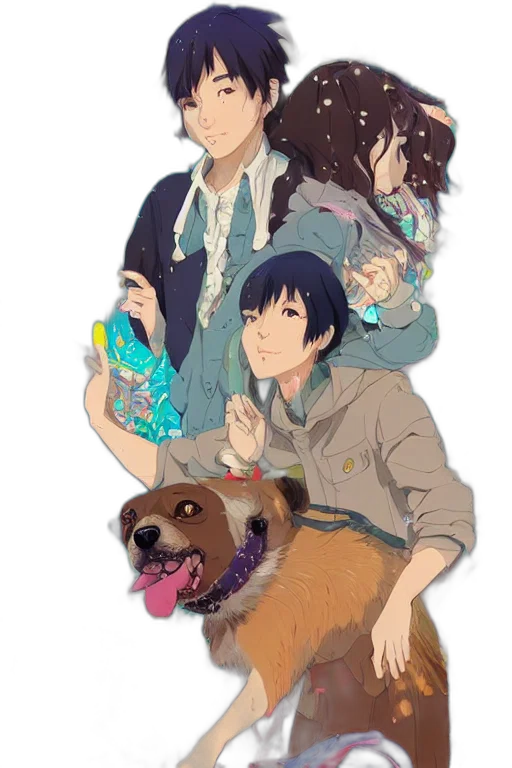 jacket, staff, animal, anime transparent PNG cut-out