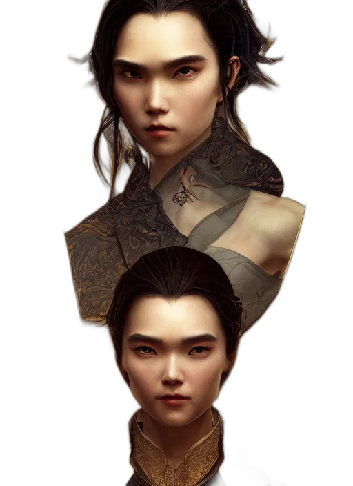 face, dragon, mask, staff transparent PNG cut-out