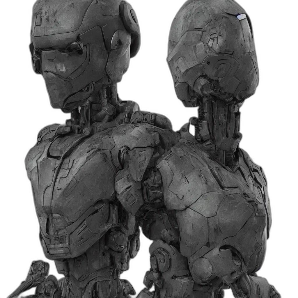 robot, concept art, 3d render, cyberpunk transparent PNG cut-out