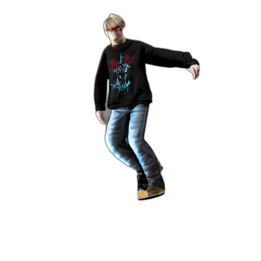 jacket, creature, staff, shoes transparent PNG cut-out