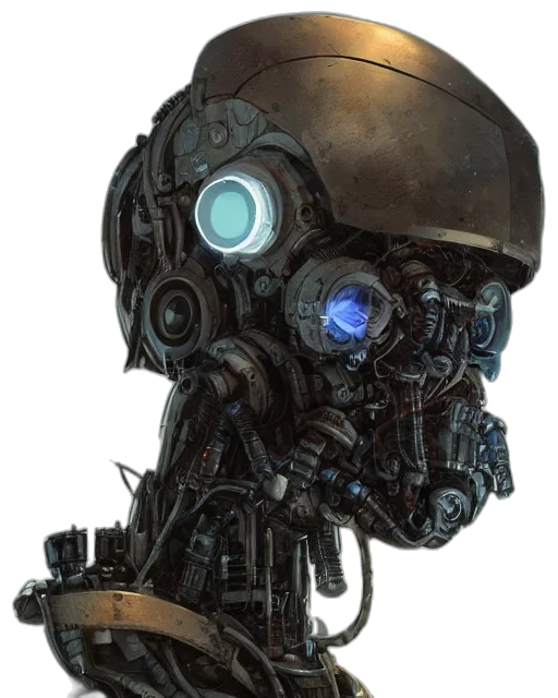 robot, mask, face, weapon transparent PNG cut-out