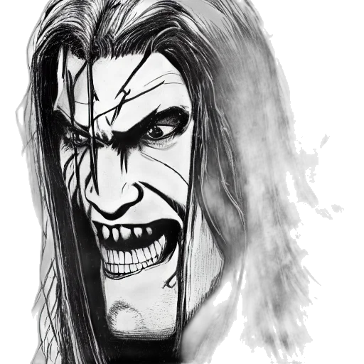 face, mask, comic book art, pencil sketch transparent PNG cut-out