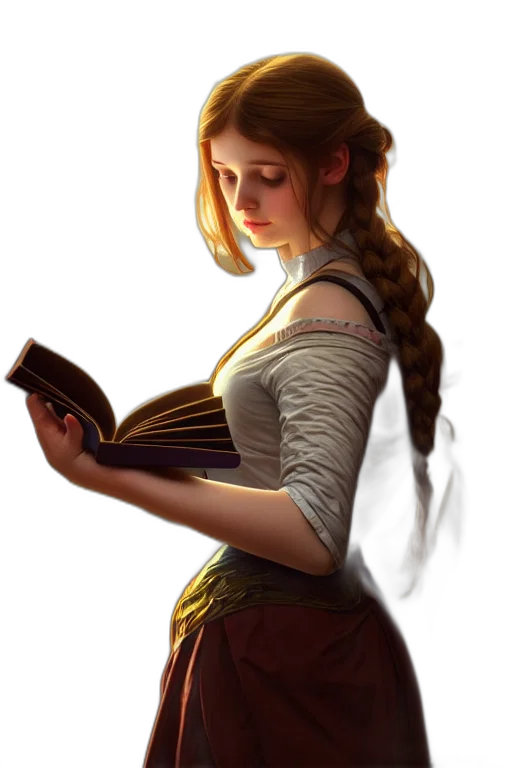 dress, face, staff, fantasy art transparent PNG cut-out