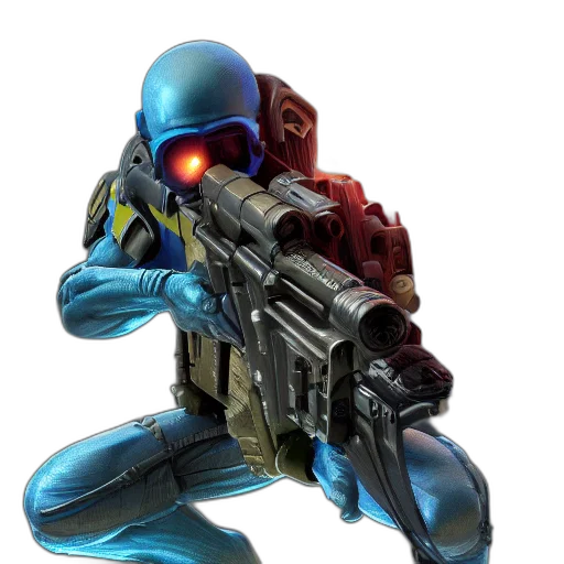 robot, weapon, concept art, 3d render transparent PNG cut-out